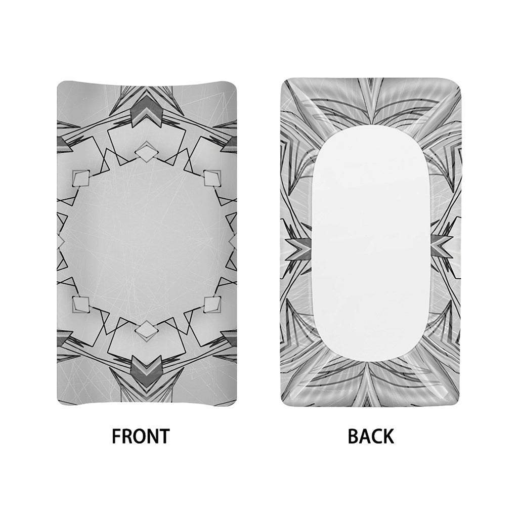 White Kaleidoscope Print Changing Pad Cover