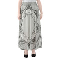 White Kaleidoscope Print Chiffon Maxi Skirt