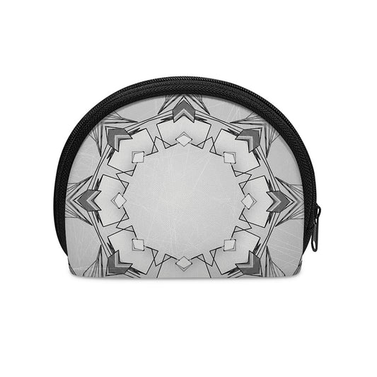 White Kaleidoscope Print Coin Purse