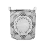 White Kaleidoscope Print Collapsible Laundry Basket