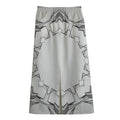 White Kaleidoscope Print Cotton Front Slit Maxi Skirt