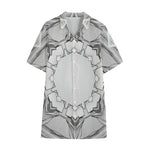 White Kaleidoscope Print Cotton Hawaiian Shirt