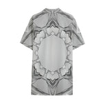 White Kaleidoscope Print Cotton Hawaiian Shirt