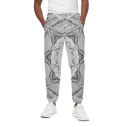 White Kaleidoscope Print Cotton Pants