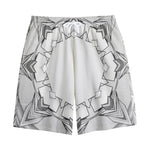 White Kaleidoscope Print Cotton Shorts