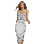 White Kaleidoscope Print Cross Back Cami Dress