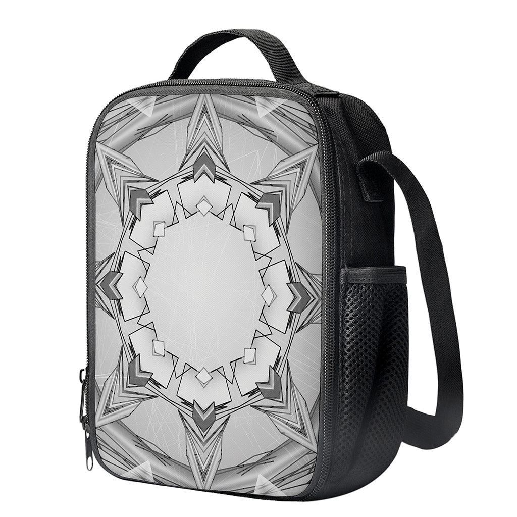 White Kaleidoscope Print Crossbody Lunch Bag