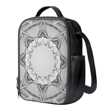 White Kaleidoscope Print Crossbody Lunch Bag