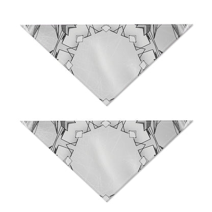 White Kaleidoscope Print Dog Bandana