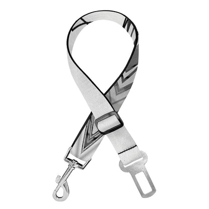 White Kaleidoscope Print Dog Seat Belt