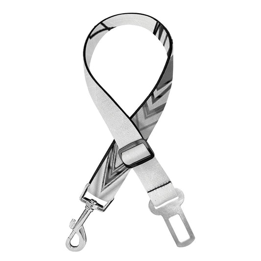 White Kaleidoscope Print Dog Seat Belt