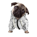 White Kaleidoscope Print Dog Zip Up Hoodie
