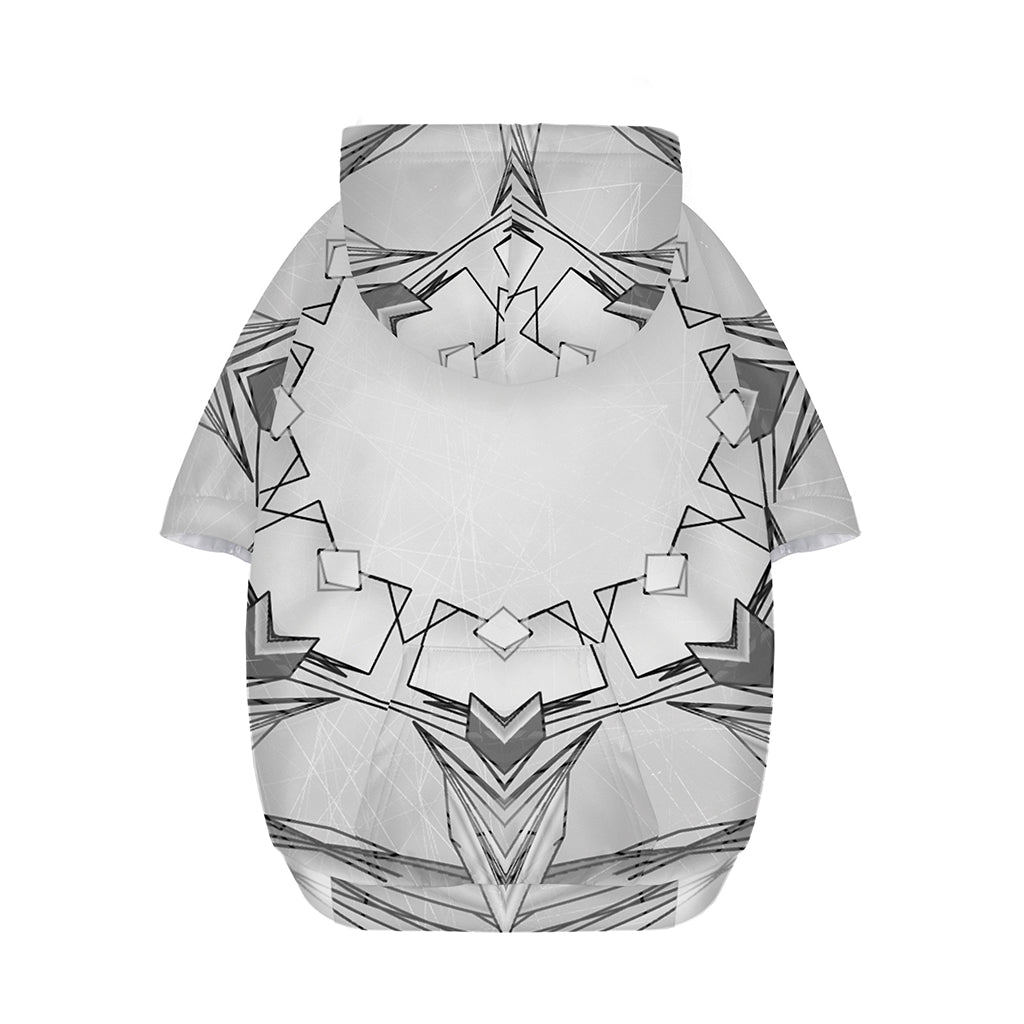 White Kaleidoscope Print Dog Zip Up Hoodie