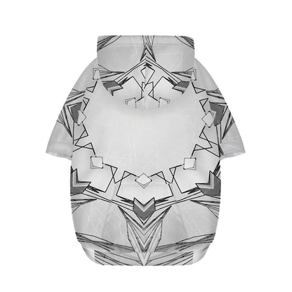 White Kaleidoscope Print Dog Zip Up Hoodie