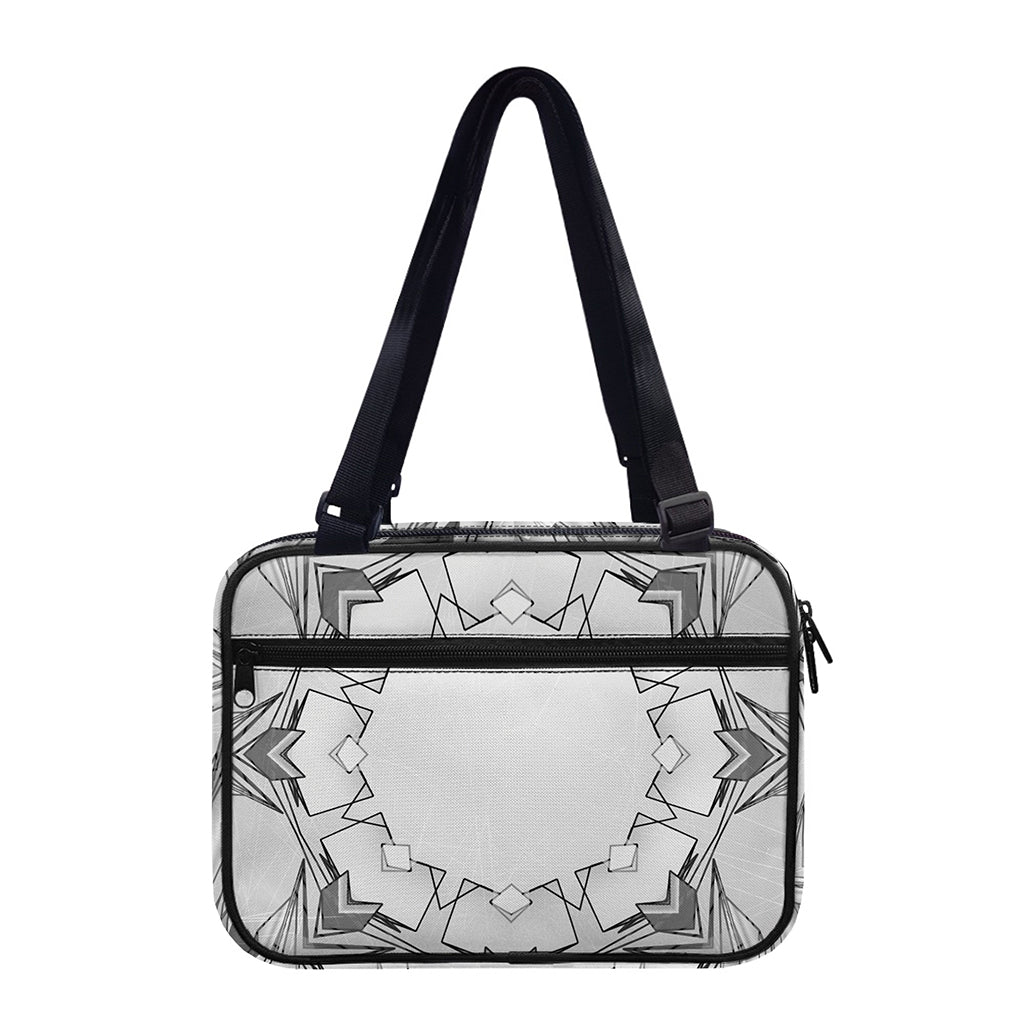 White Kaleidoscope Print Double Strap Bible Bag