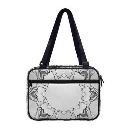 White Kaleidoscope Print Double Strap Bible Bag