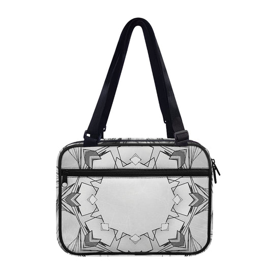 White Kaleidoscope Print Double Strap Bible Bag