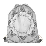 White Kaleidoscope Print Drawstring Bag
