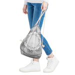 White Kaleidoscope Print Drawstring Bag