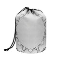 White Kaleidoscope Print Drawstring Makeup Bag
