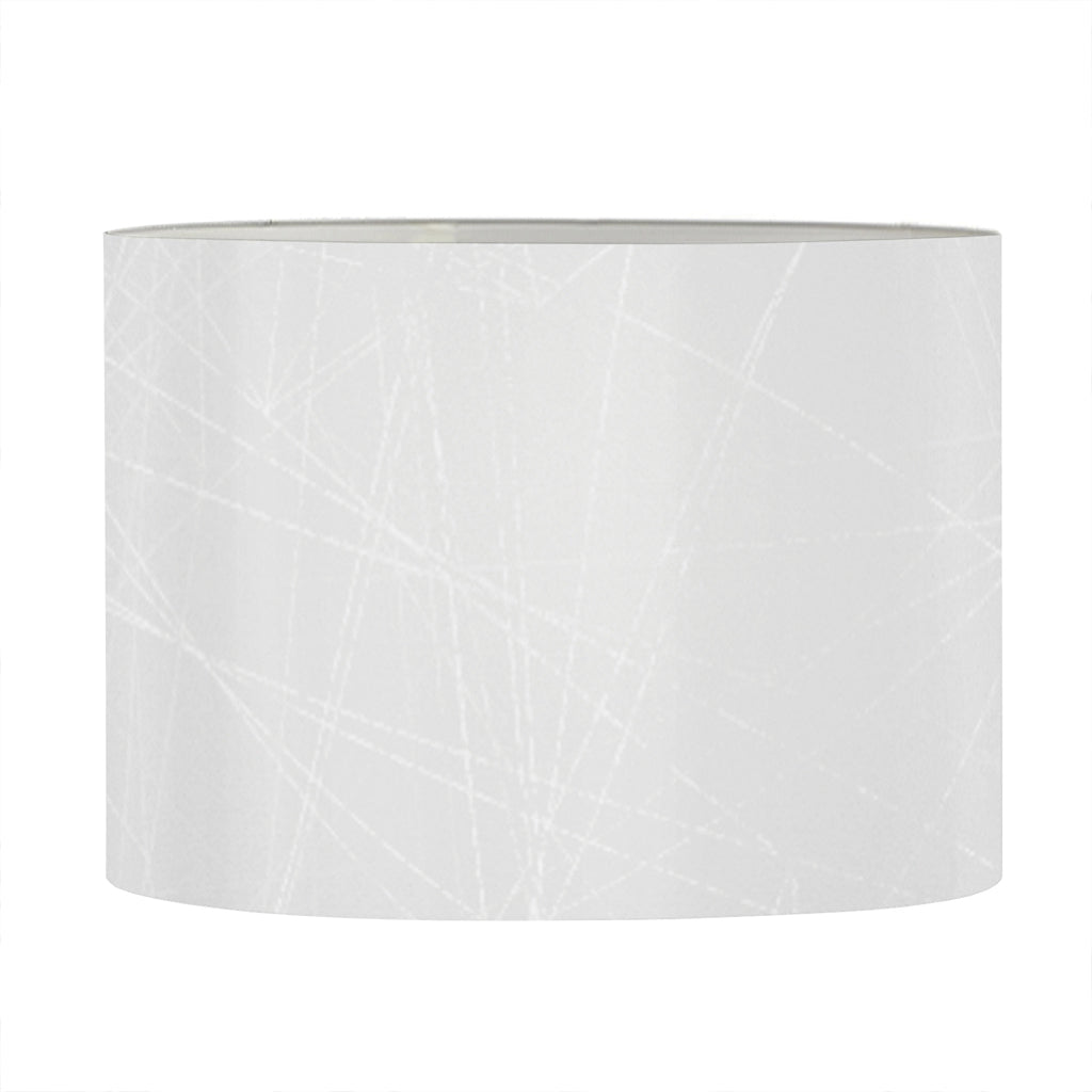 White Kaleidoscope Print Drum Lamp Shade