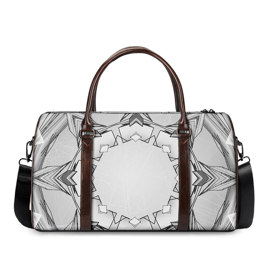 White Kaleidoscope Print Duffle Bag