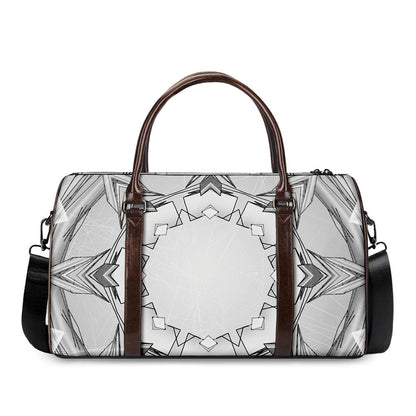 White Kaleidoscope Print Duffle Bag