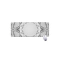 White Kaleidoscope Print Extended Mouse Pad