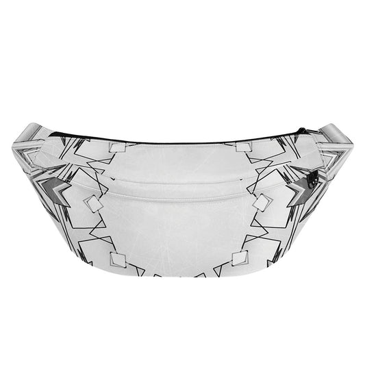 White Kaleidoscope Print Fanny Pack