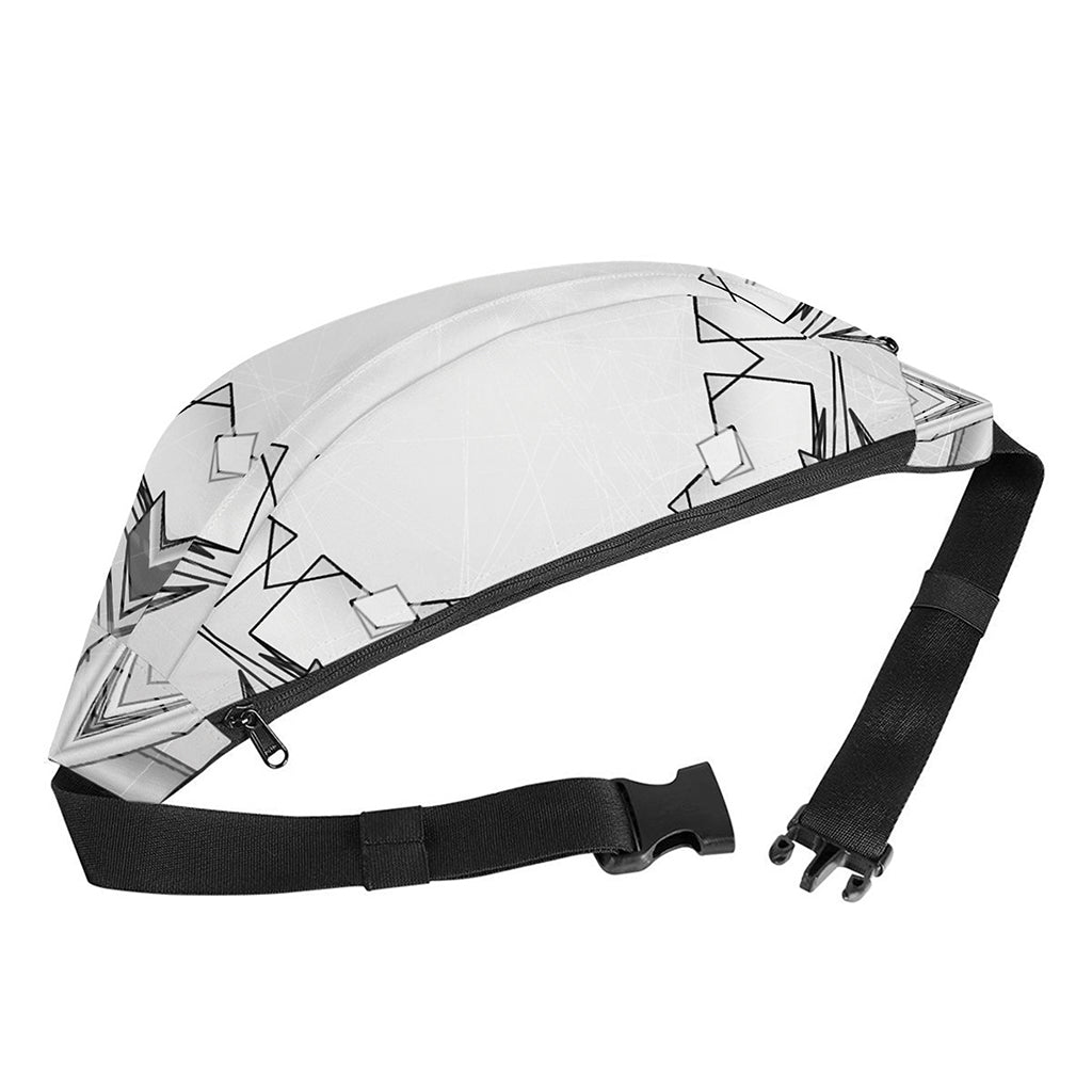 White Kaleidoscope Print Fanny Pack