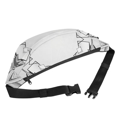 White Kaleidoscope Print Fanny Pack