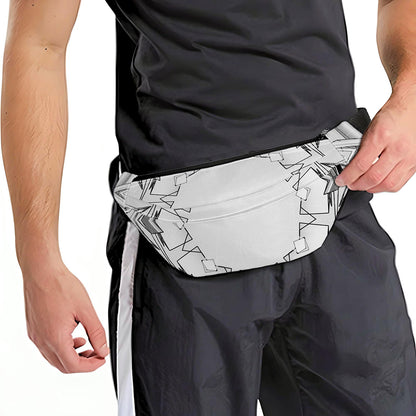 White Kaleidoscope Print Fanny Pack
