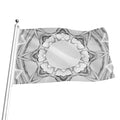 White Kaleidoscope Print Flag