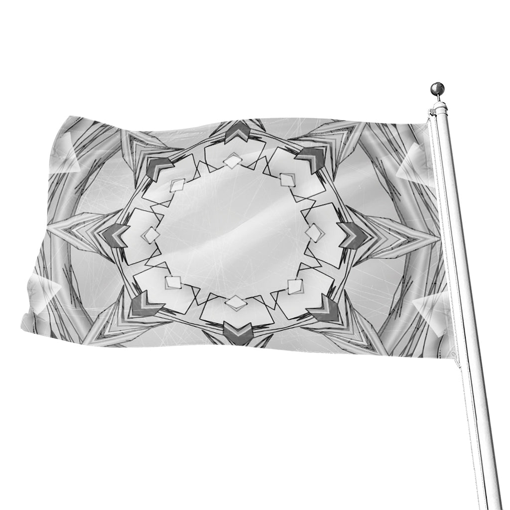 White Kaleidoscope Print Flag