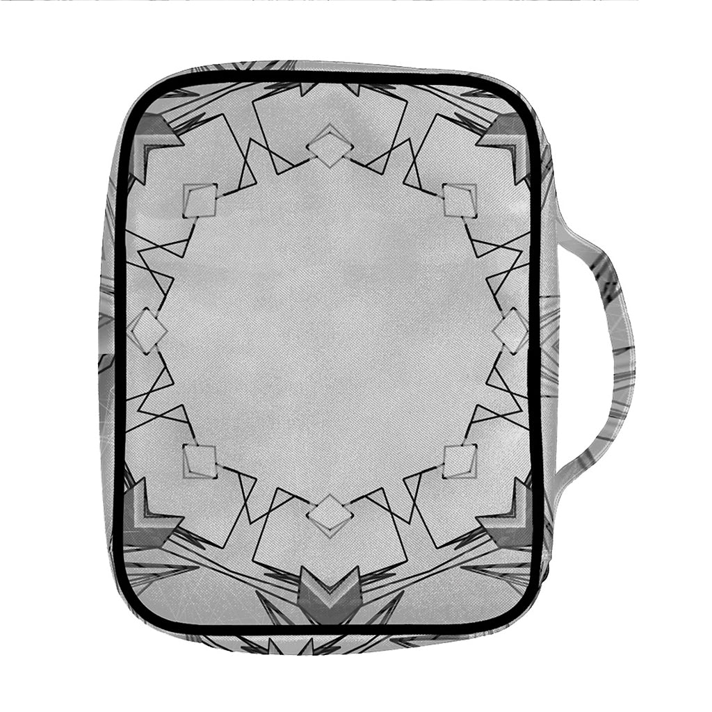 White Kaleidoscope Print Front Pocket Bible Bag
