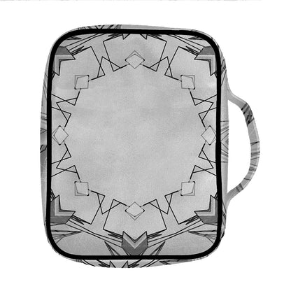 White Kaleidoscope Print Front Pocket Bible Bag