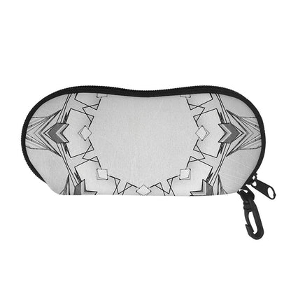 White Kaleidoscope Print Glasses Case