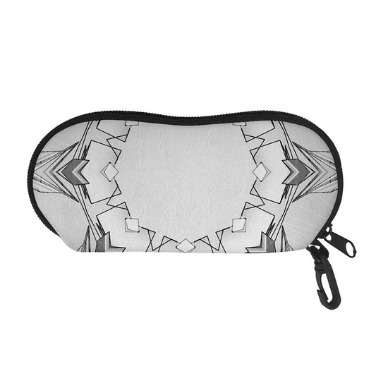 White Kaleidoscope Print Glasses Case