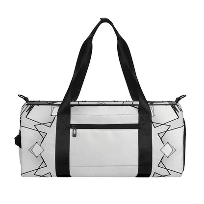 White Kaleidoscope Print Gym Bag