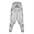 White Kaleidoscope Print Hammer Pants