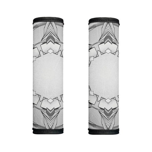 White Kaleidoscope Print Handle Covers