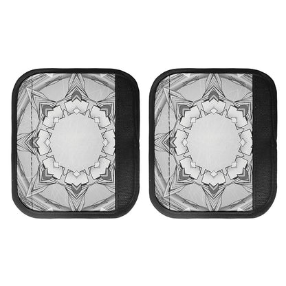 White Kaleidoscope Print Handle Covers