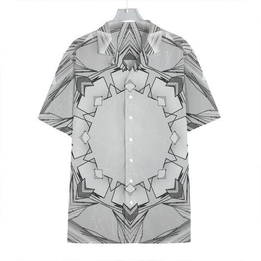 White Kaleidoscope Print Hawaiian Shirt