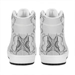White Kaleidoscope Print High Top Leather Sneakers