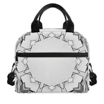 White Kaleidoscope Print Insulated Lunch Bag