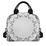 White Kaleidoscope Print Insulated Lunch Bag