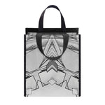 White Kaleidoscope Print Insulated Lunch Tote