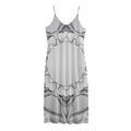 White Kaleidoscope Print Jersey Midi Cami Dress