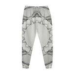 White Kaleidoscope Print Jogger Pants