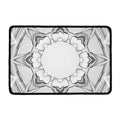 White Kaleidoscope Print Kitchen Mat